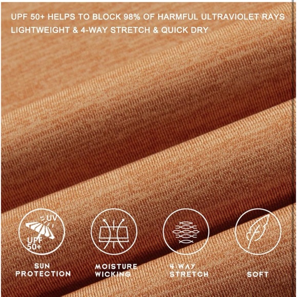 Women's Long Sleeve Top in Rust, UPF 50+, Rash Guard, size L - Picture 4 of 5